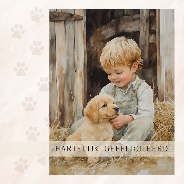 jongetje-hondje felicitatie