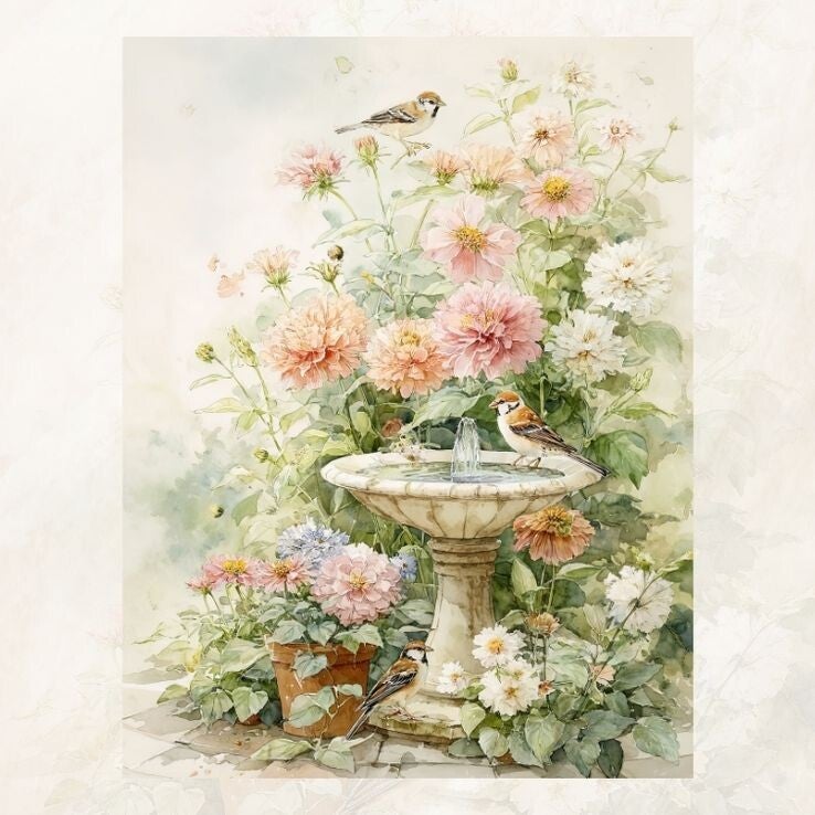 Blanco bloemen met fonteintje