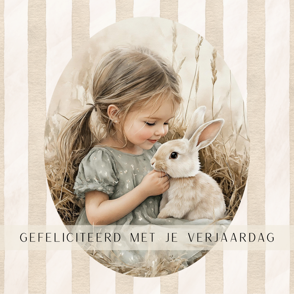 meisje- konijntje felicitatie