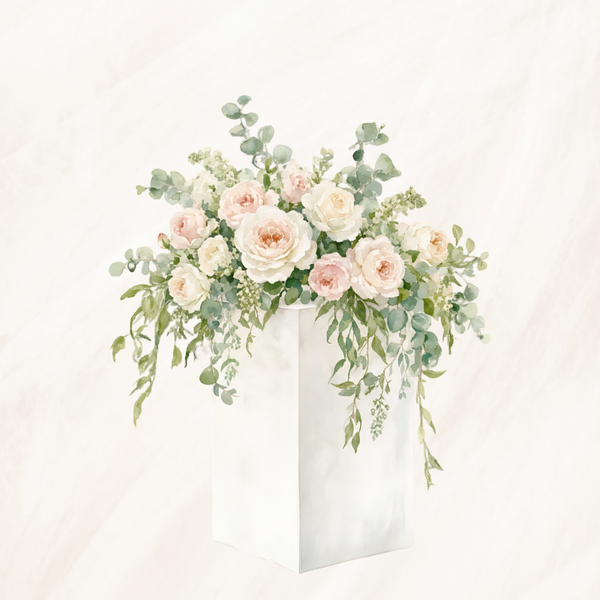 Blanco-vaas bloemen