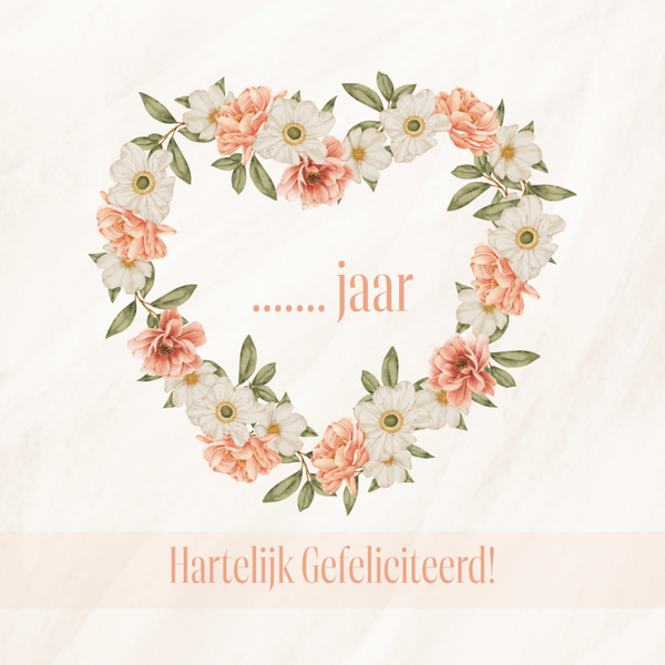 ....... jaar getrouwd-krans roze