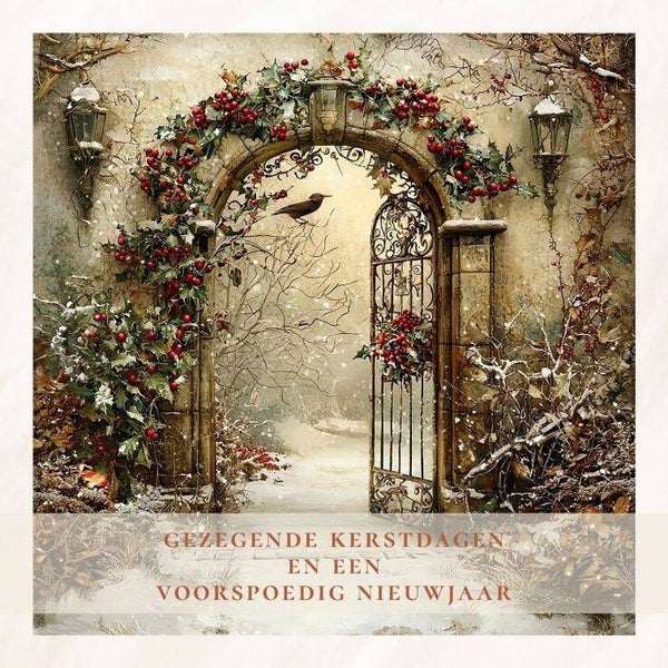 Oude poort - gezegende kerstdagen