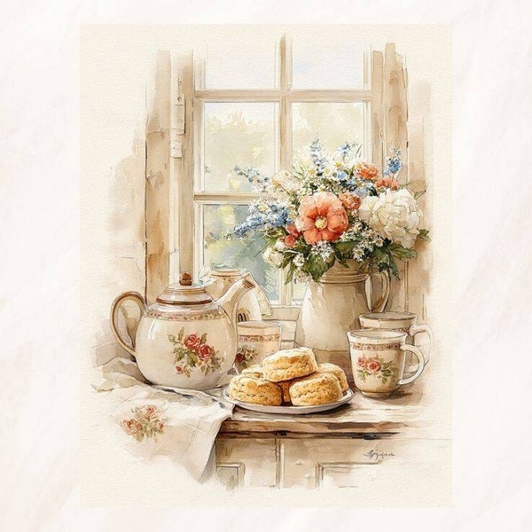 Blanco theepot met cakejes