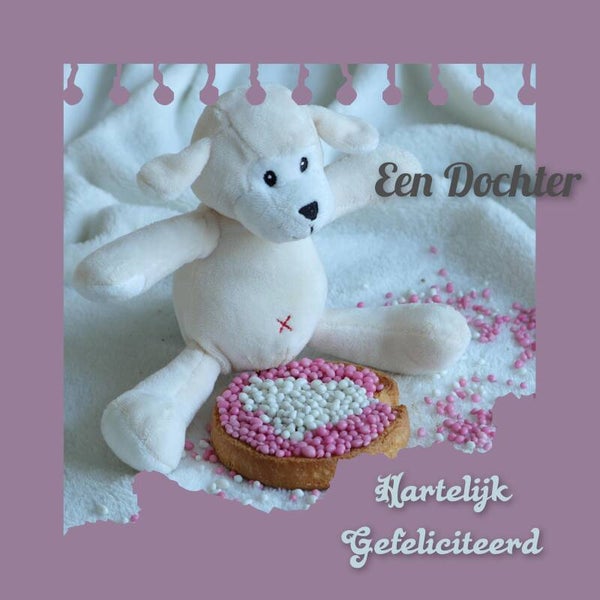 Knuffel met beschuitje roze