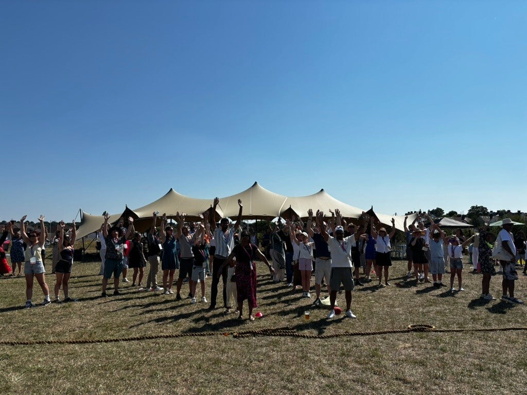 Guests at the CEVA and Exponential-e company summer festival in Wanstead