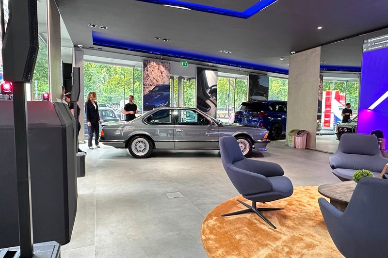 MHX sound and DJ setup alongside the display cars at BMW Park Lane