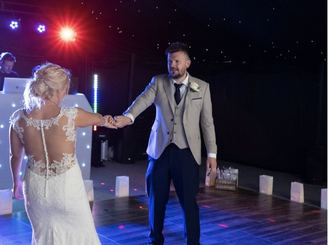 First dance moment with wedding DJ hosting