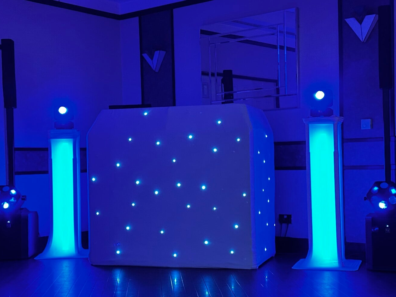 Evening Wedding Reception DJ premium starlit setup