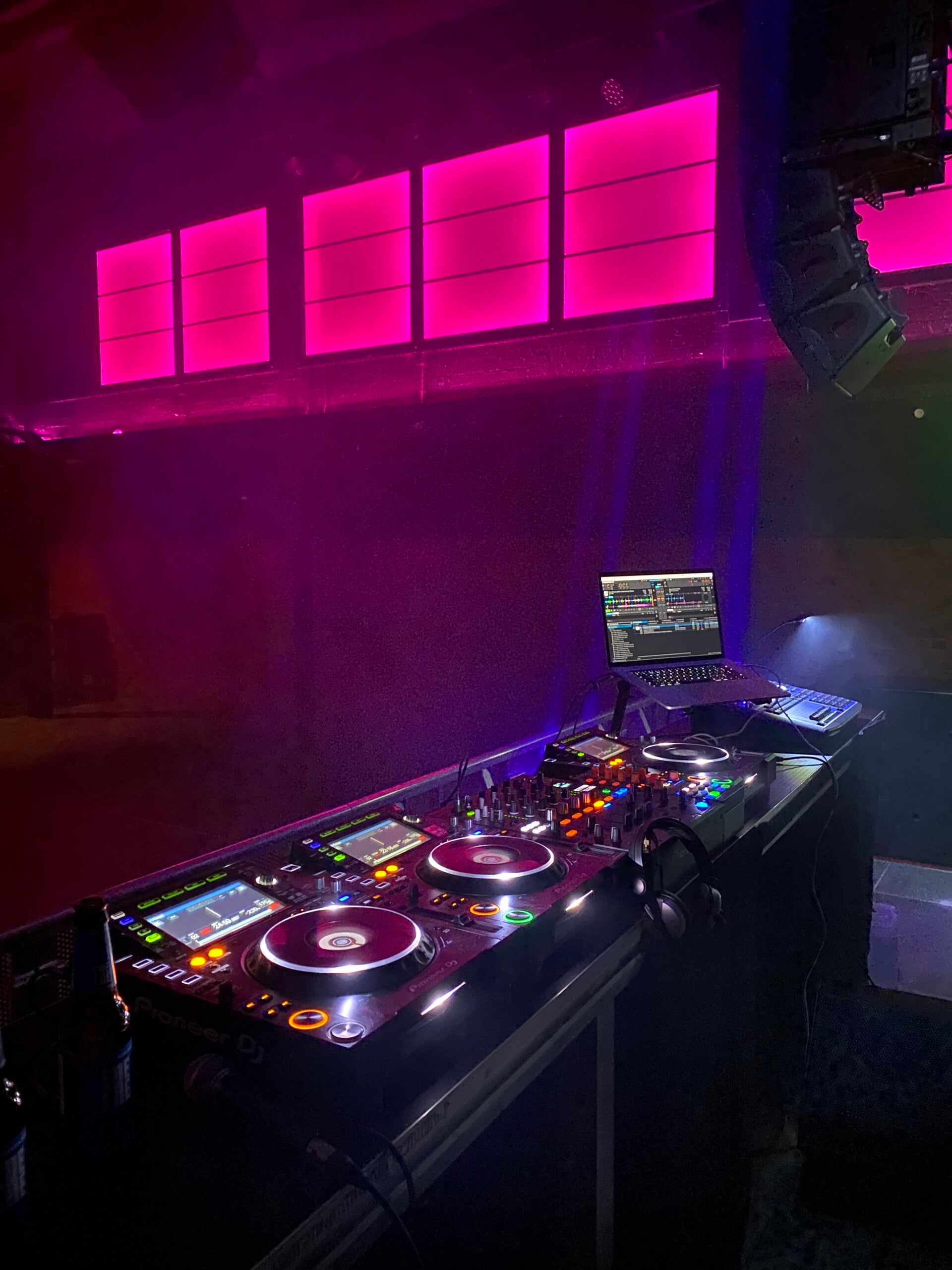 Premium DJ booth and lighting for brand event