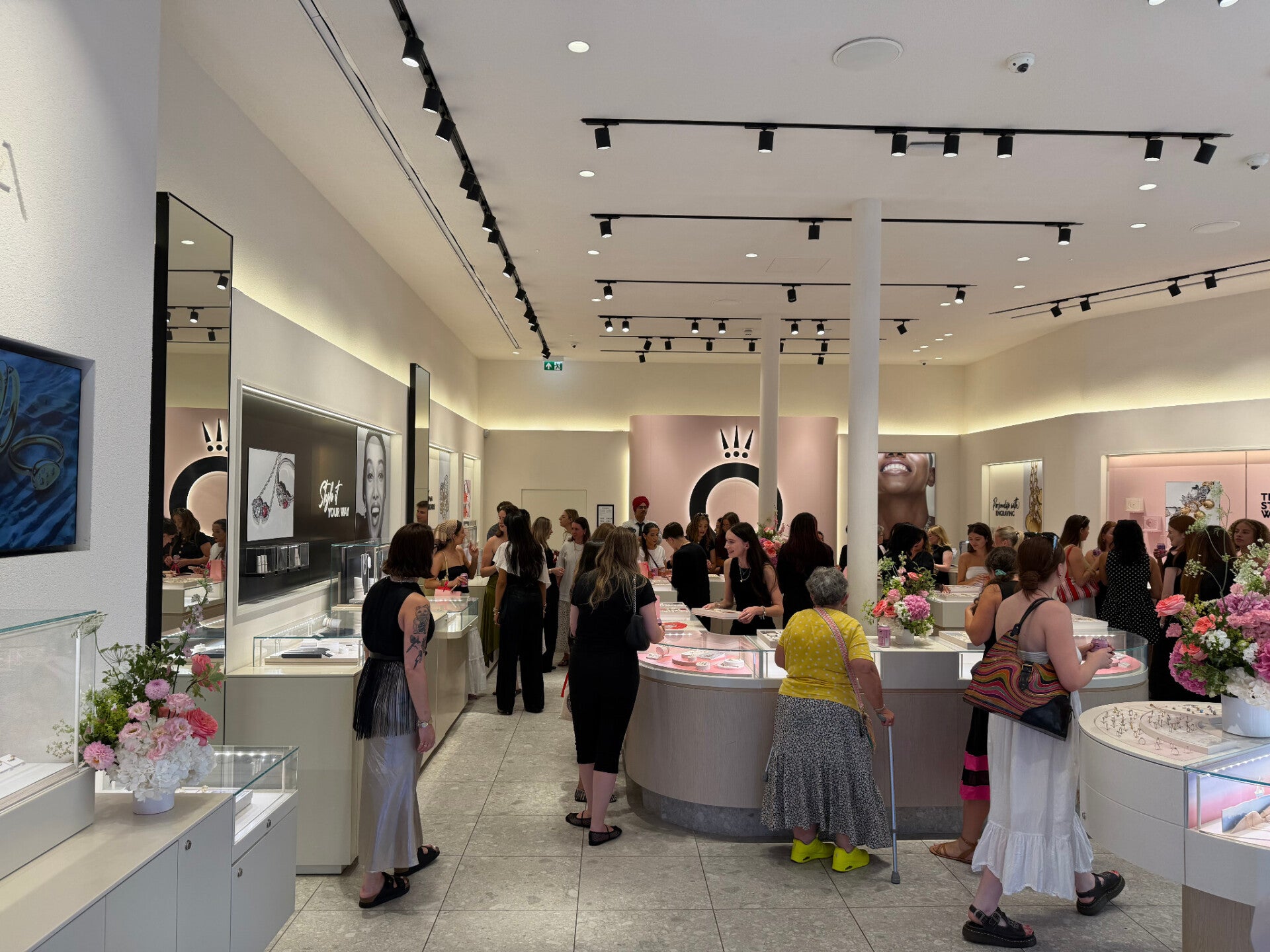Guests inside the Pandora store during a brand event