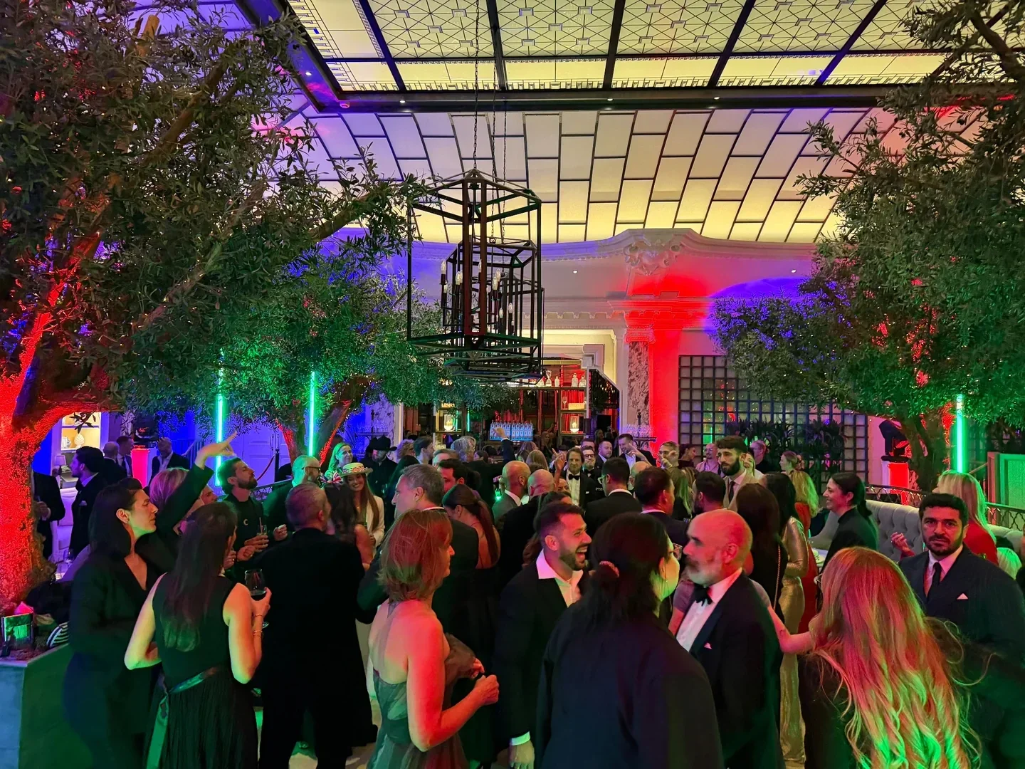 Guests dancing at the Ralph Lauren Awards Night in the Palm Court at Kimpton Fitzroy London