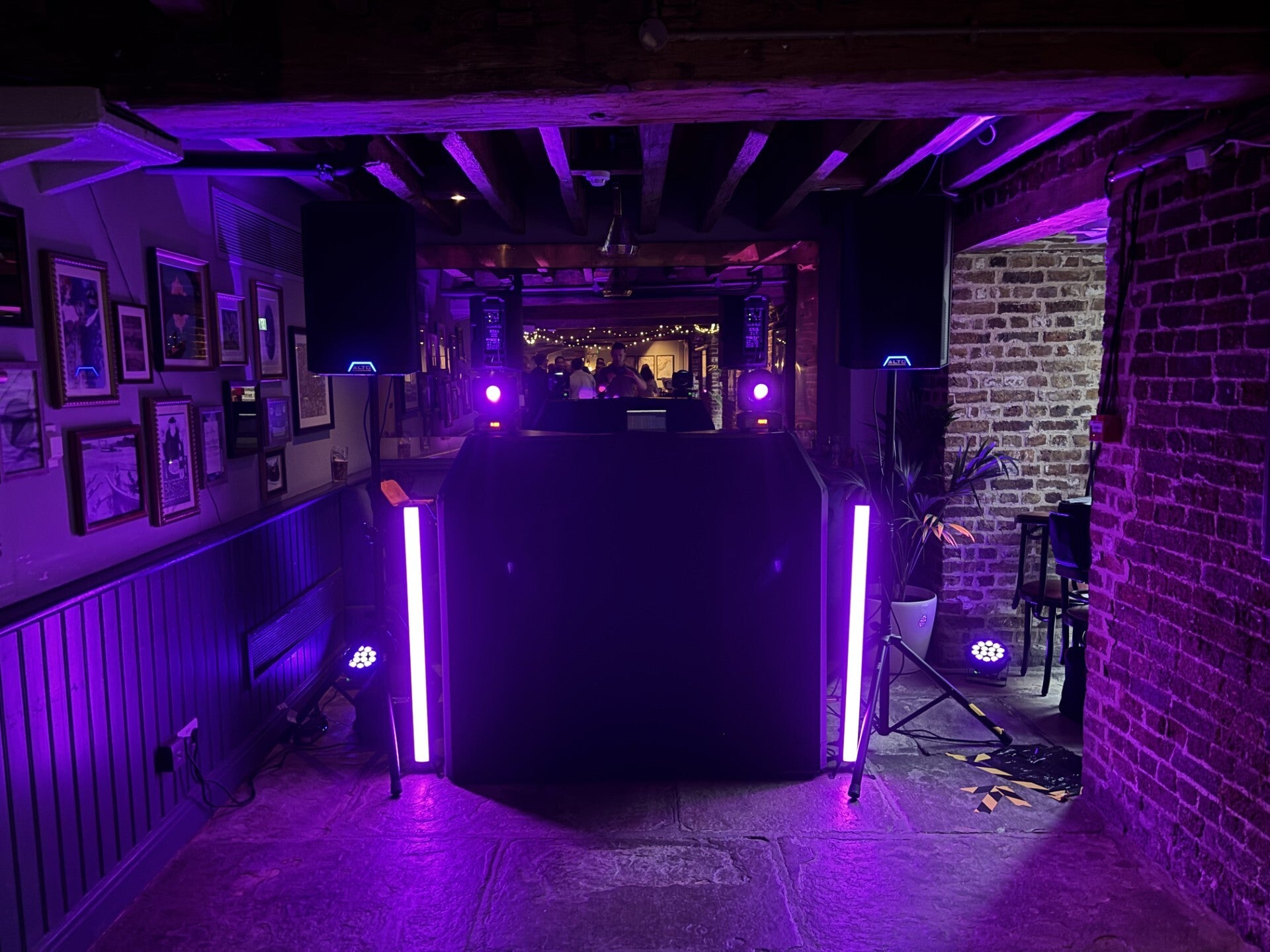 small space party DJ setup