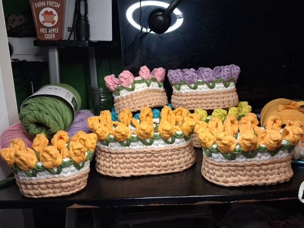 Basket of Roses Crochet Pattern (PDF)