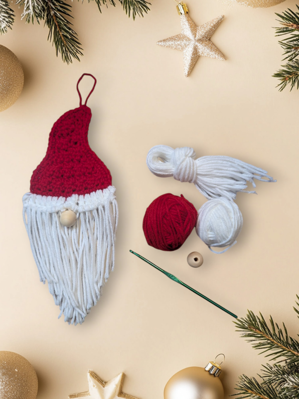 Small Wall Hanger Santa Gnome Crochet Class 🎄🎅