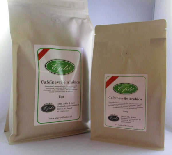 Cafeïnevrije duurzaam verbouwde Peru