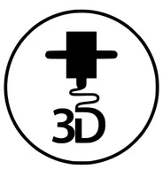 Icoon voor 3D-printen van 3Dplanner met een FDM-printkop die laag voor laag het 3D-logo opbouwt.