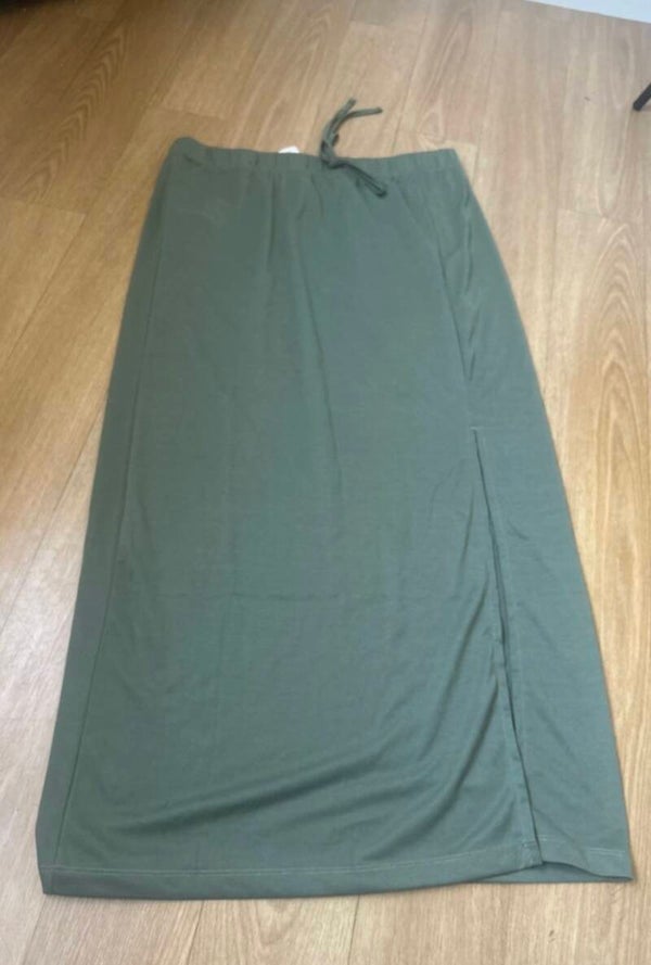 Jupe mi-longue VERT KAKI