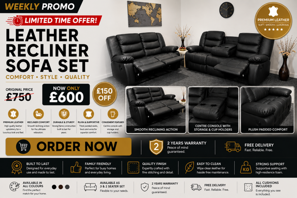 Leather Recliner Sofa Set