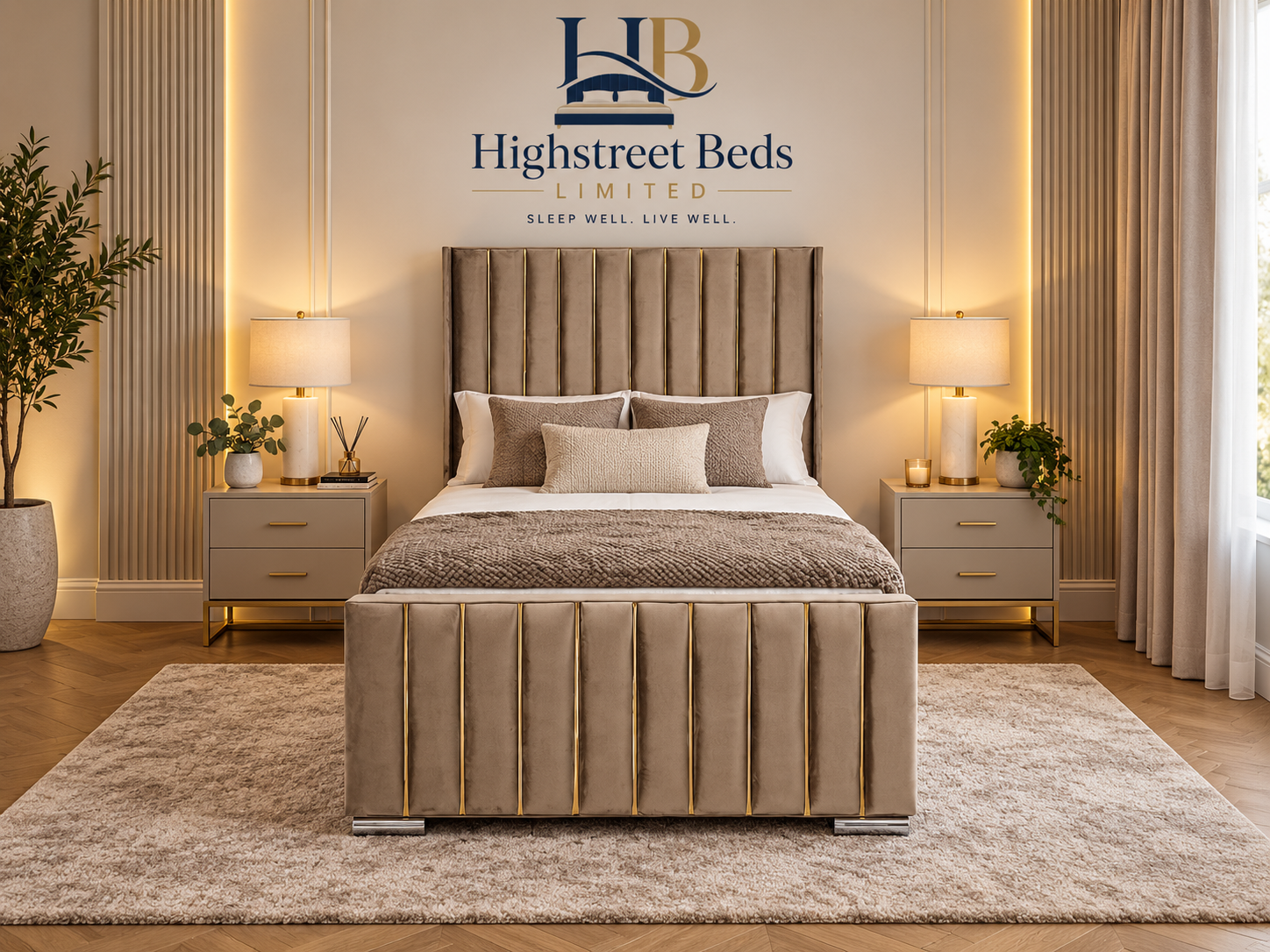Phoenix Upholstered Bed with Mattress & Optional Storage | Made In Uk