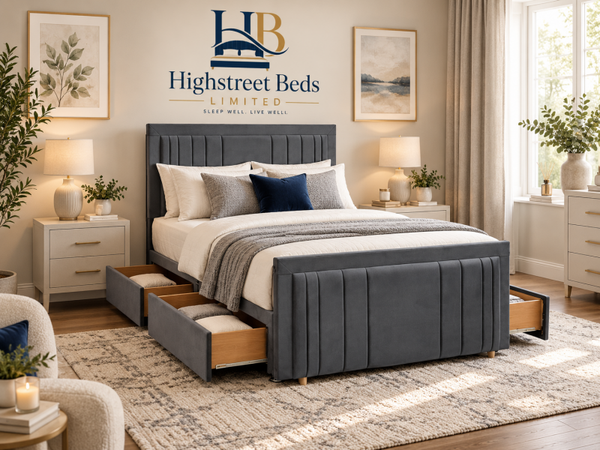 New Hilton Divan Drawer Bed and Mattress