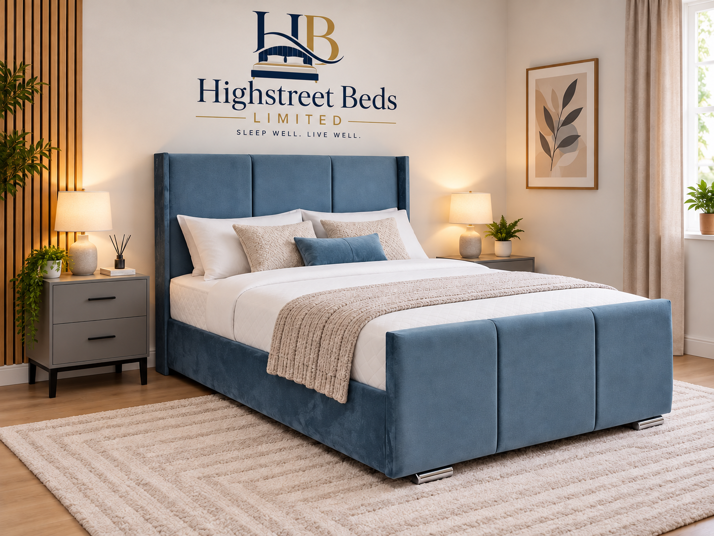 Mitai Upholstered Bed with Mattress & Optional Storage | Made In Uk