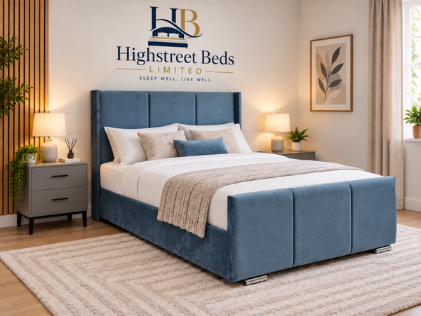 Mitai Upholstered Bed with Mattress & Optional Storage | Made In Uk
