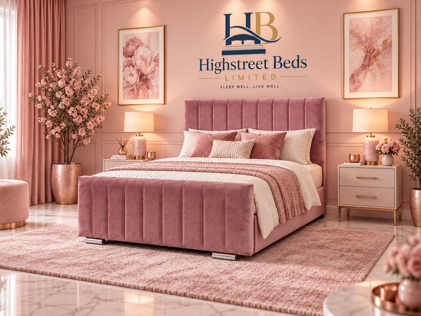 Milan Upholstered Bed with Mattress & Optional Storage | Made In Uk