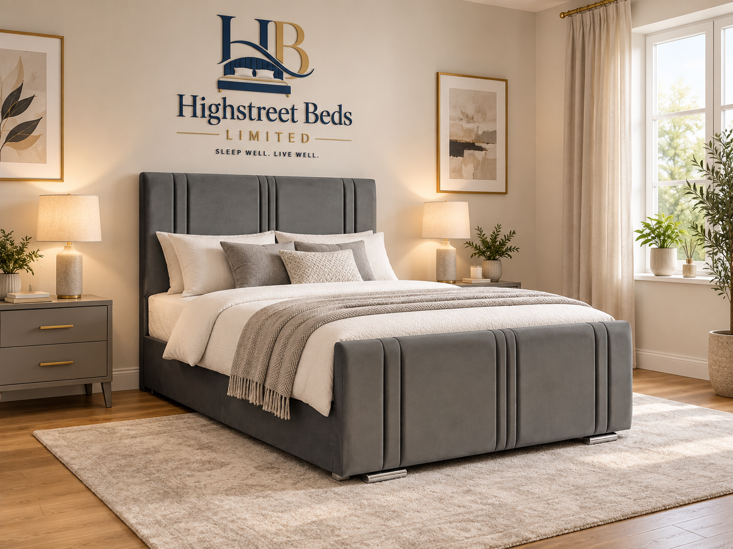 Saturn Upholstered Bed with Mattress & Optional Storage | Made In Uk