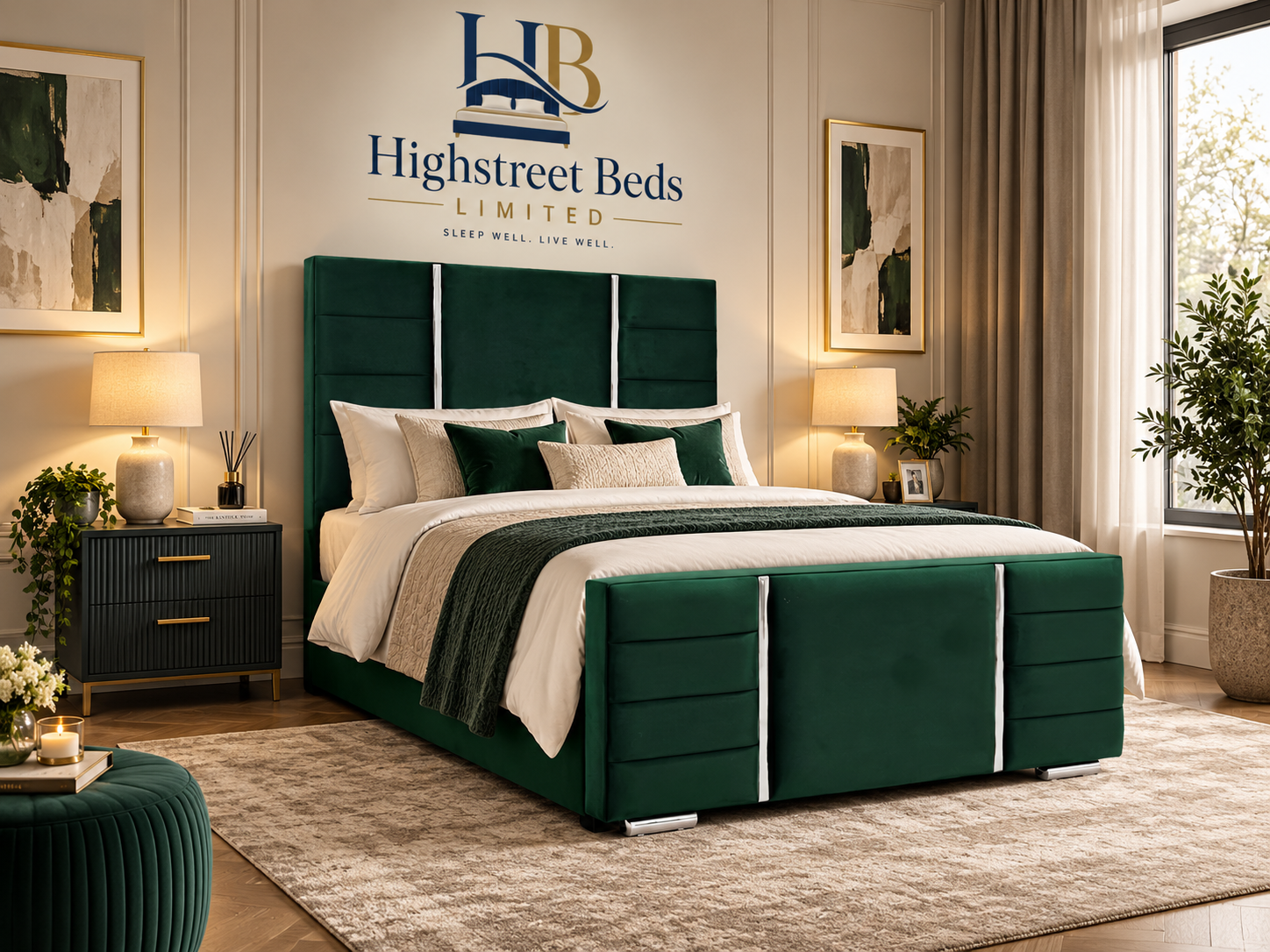 Rio Upholstered Bed with Mattress & Optional Storage