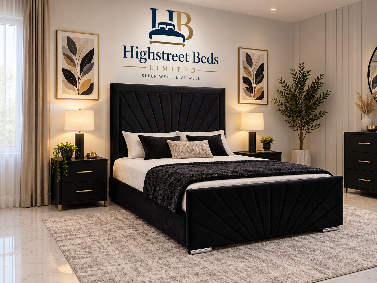 Sunshine Upholstered Bed with Mattress & Optional Storage | Made In Uk