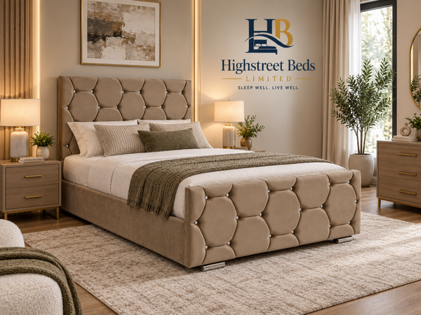 Honeycomb Upholstered Bed with Mattress & Optional Storage | Made In Uk