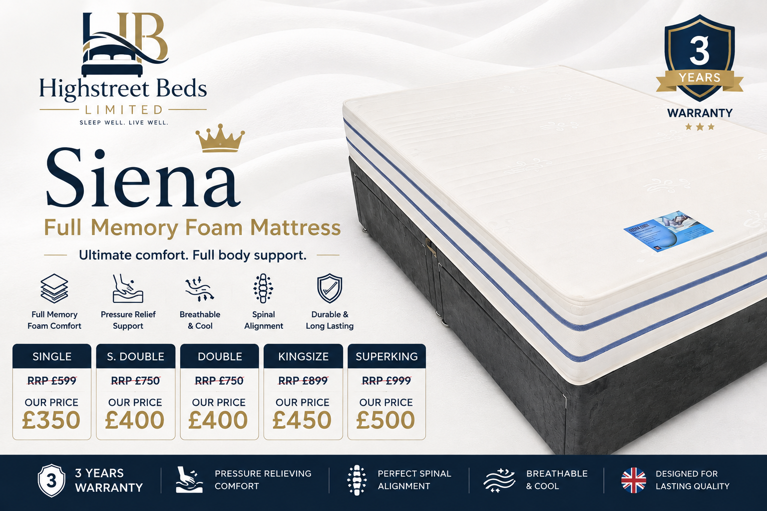 Siena Full Memory Foam Mattress