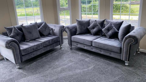 Olympia Plush Velvet 3+2 Sofa set