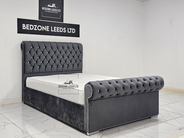 Sleigh Bed and Mattress