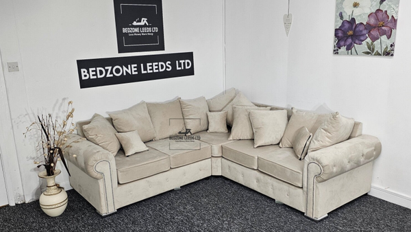 Olympia Plush Velvet Range Corner Sofa set