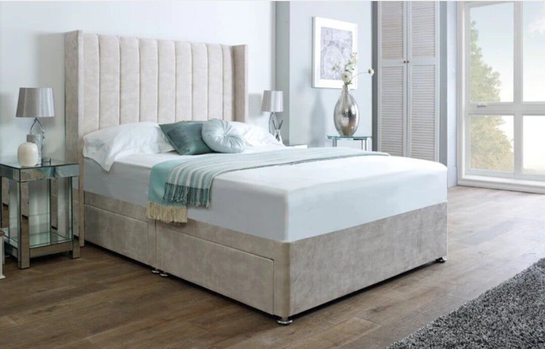 Milan Wingback Divan Drawer Bed