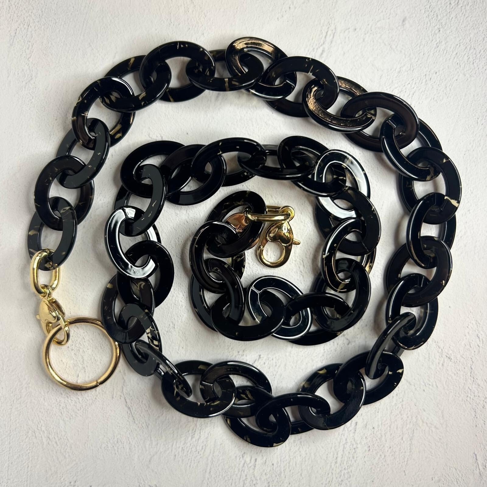 Frank & Lucie Acetate Koordje - Black with Translucent Marble Effect