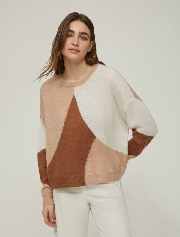 Pennyblack Maglia a Intarsio Cammello