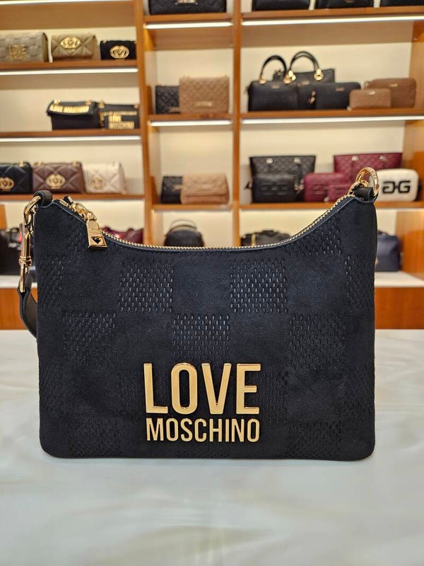 Love Moschino Borsa Hobo in Suede Nera