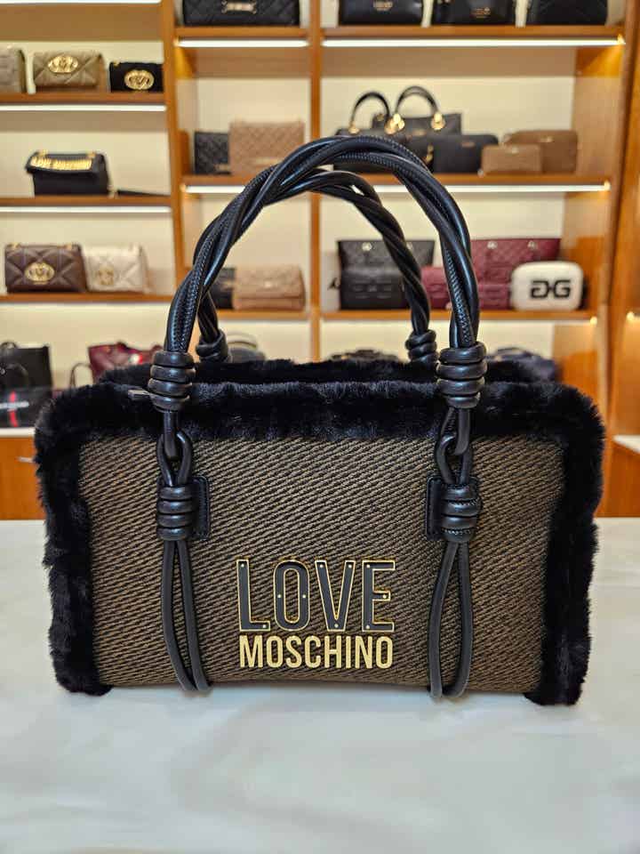 Love Moschino Borsa Cioccolato con Ecopelliccia