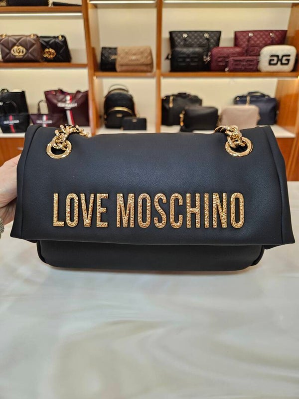 Love Moschino Borsa Gommata Nera Grande