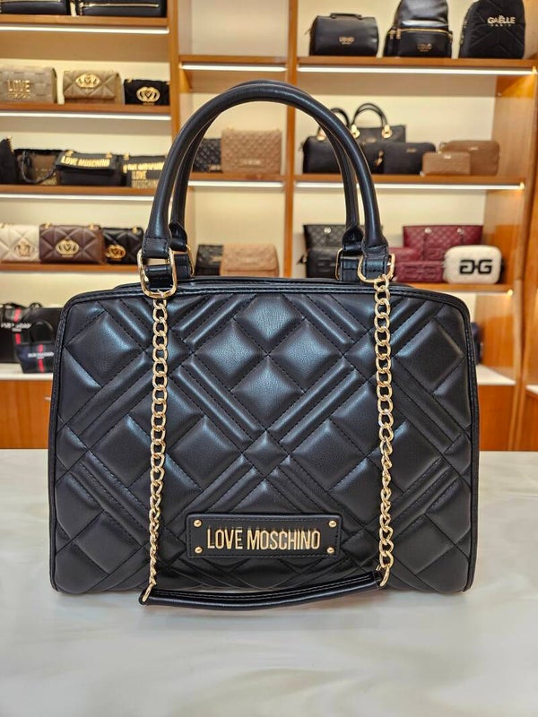 Love Moschino Borsa a Mano Logata Nera