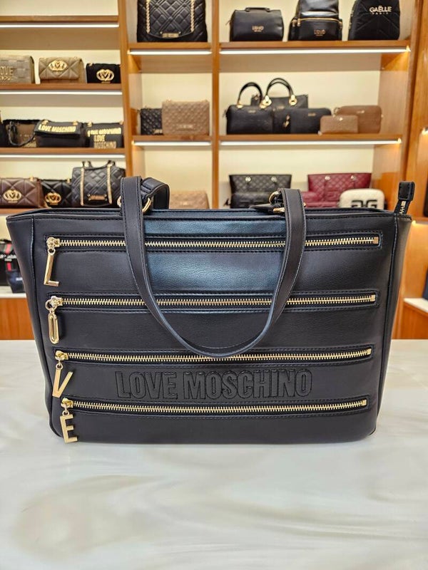 Love Moschino Shopper Nera con Lettere