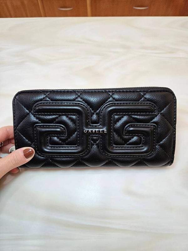 Gaëlle Paris Portafoglio Grande Nero con Logo