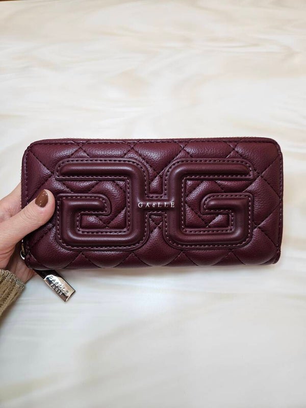 Gaëlle Paris Portafoglio Grande Burgundy con Logo