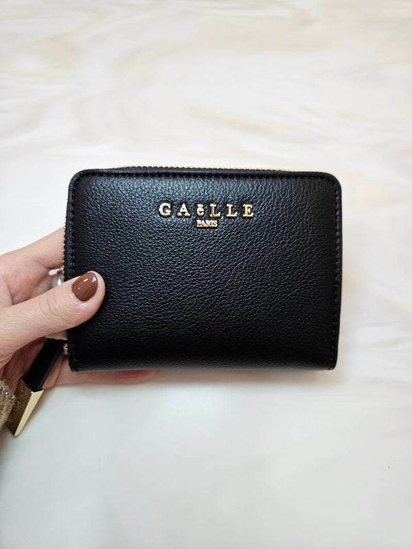Gaëlle Paris Portafoglio Piccolo Nero con Logo Oro