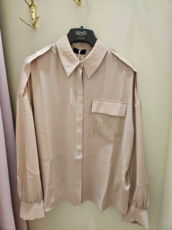 Liu Jo Camicia Cipria con Tasche Ricamate
