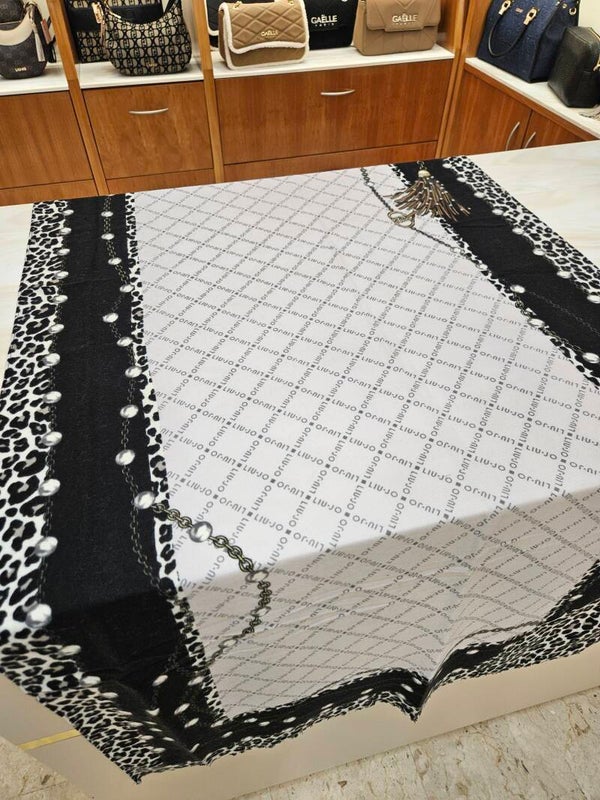 Liu Jo Stola Fantasia Logata Animalier Nera