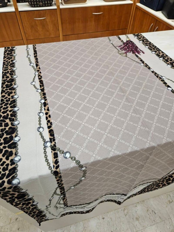 Liu Jo Stola Fantasia Logata Animalier Burgundy