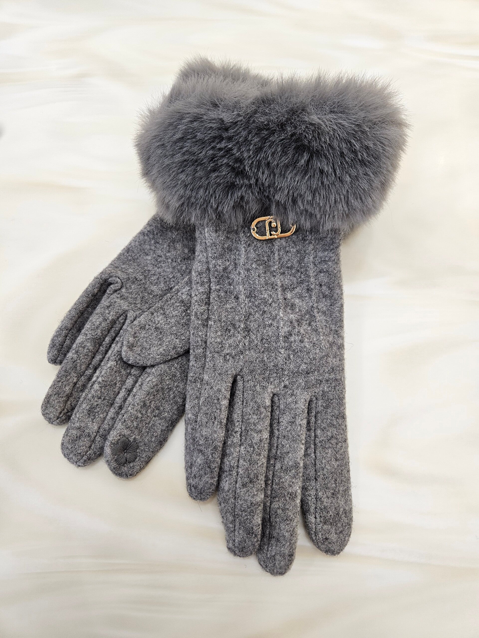 Liu Jo Guanti Grigi con Pelliccia
